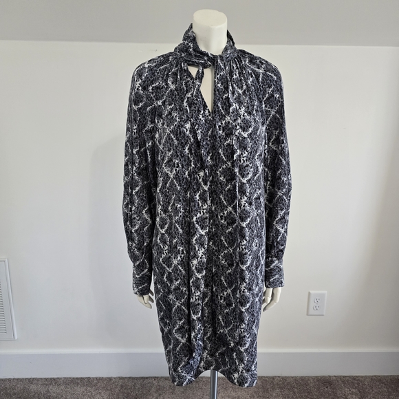 Adrianna Papell Black and White Snake Print Dress - Picture 1 of 7